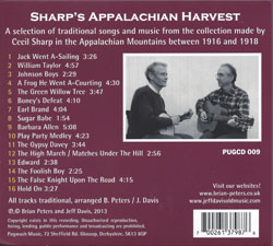 Sharp's Appalachian Harvest CD - back